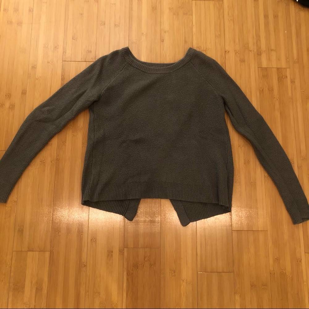 Madewell Army Green Sweater Criss Cross Back